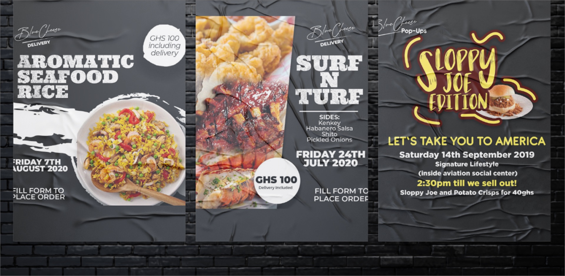 Blue Cheese poster and packaging design system by Brainstorm Africa