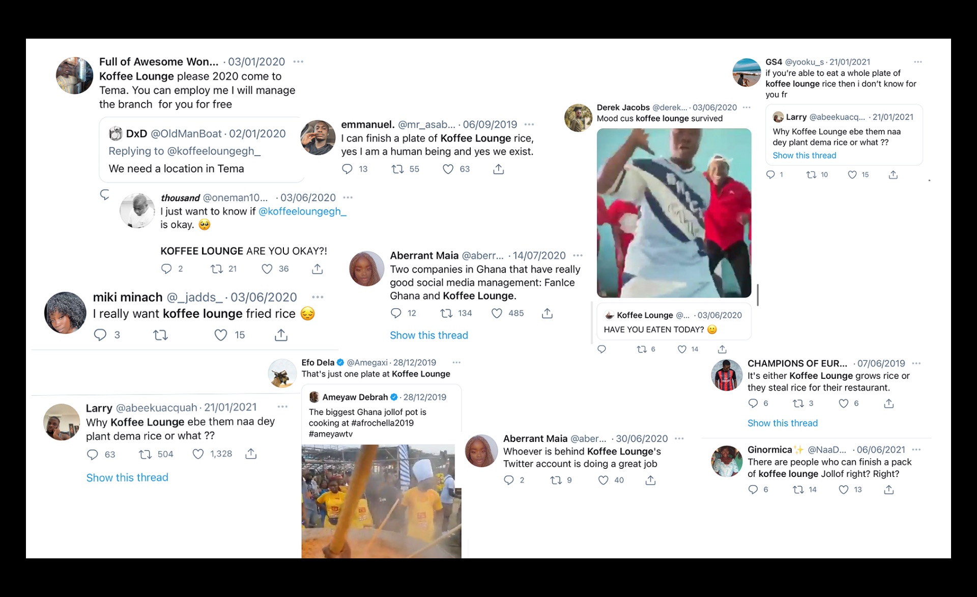 Koffee Lounge social media tweets