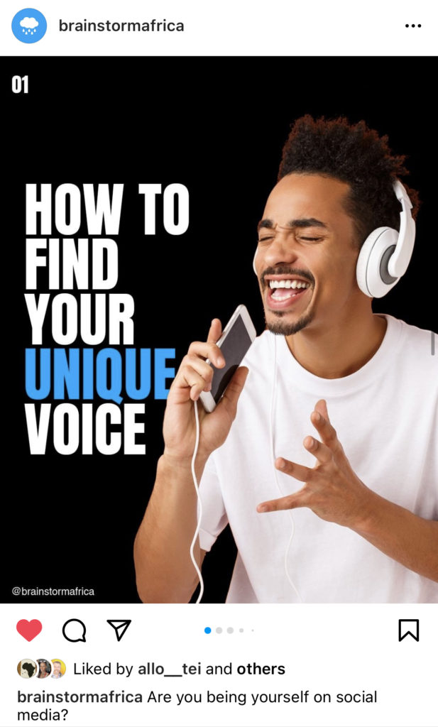 how to find your unique voice online carousel from our instagram profile